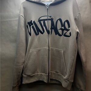 Men’s Tan Graphic Zip Hoodie ‘Why Change Anything’ Streetwear